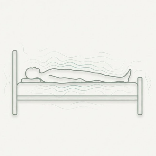 Diagram showing ungrounded vs grounded body during sleep